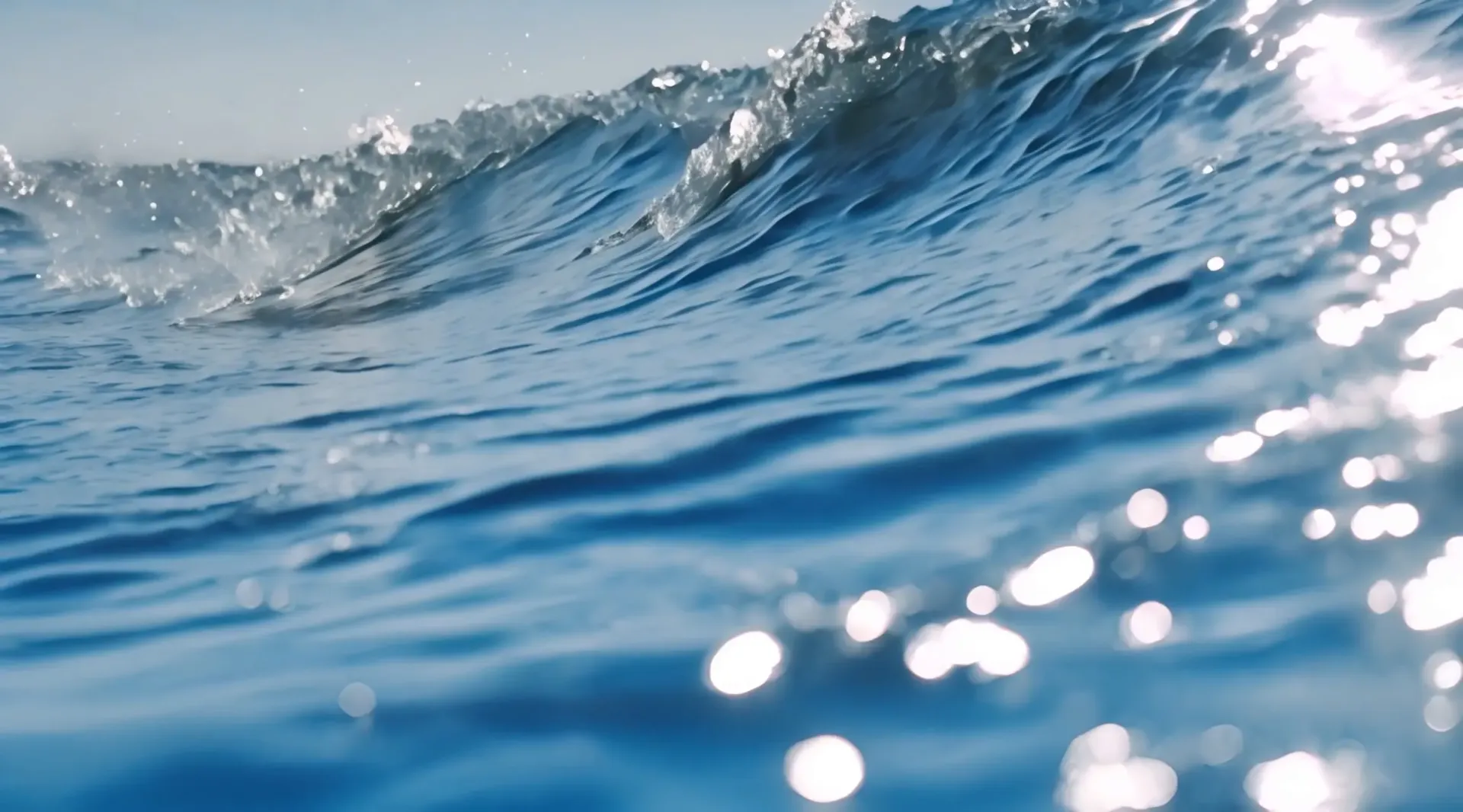 Glistening Ocean Waters Cinematic Video Backdrop